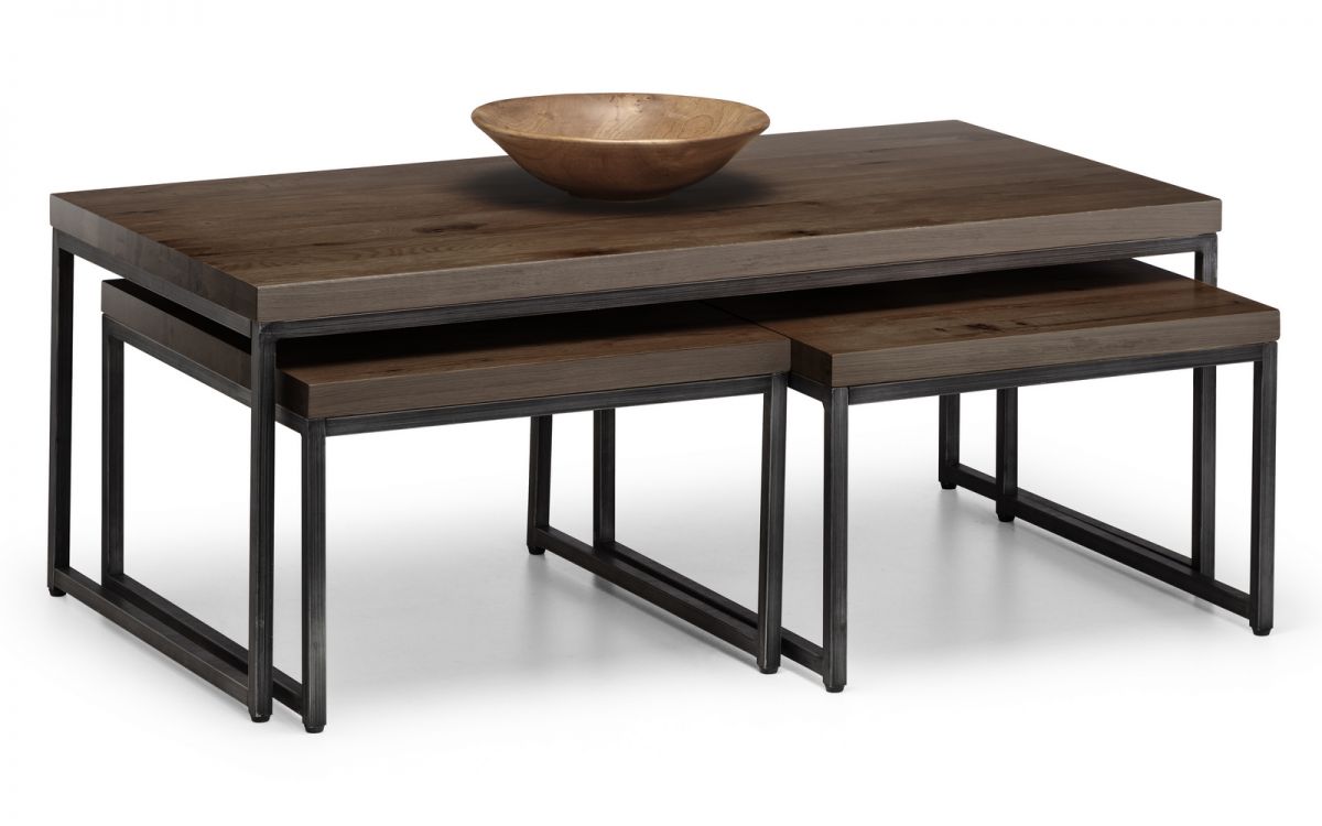 Brooklyn Nesting Coffee Tables - Dark Oak or Oak - 60cm D x 120cm W x 44.5cm H