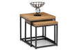 Brooklyn Nesting Lamp Tables - Dark Oak or Oak - 50cm D x 50cm W x 50cm H