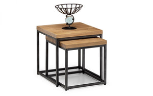 Brooklyn Nesting Lamp Tables - Dark Oak or Oak - 50cm D x 50cm W x 50cm H