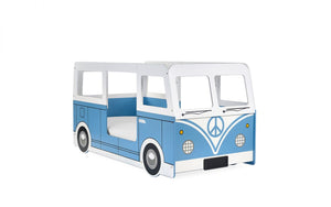 Kids Campervan Bed - Light Blue - Optional Mattress