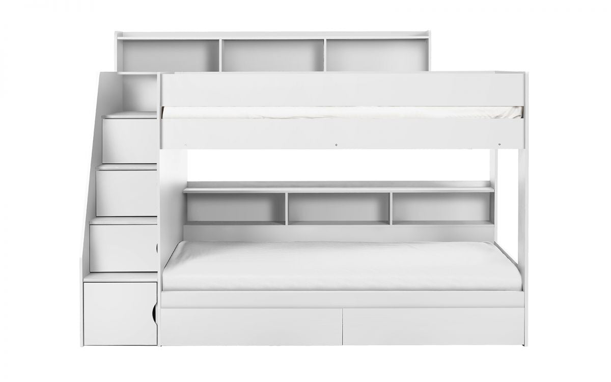 Kids Camelot Staircase Bunk With Storage - Available in Anthracite or White - Optional Mattress