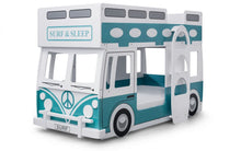 Load image into Gallery viewer, Kids Campervan Bunk Bed - Vintage Green and White - Optional Mattress
