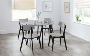 Casa Round Dining Table (100W x 100D x 75Hcm) - Available in Grey/Black or White