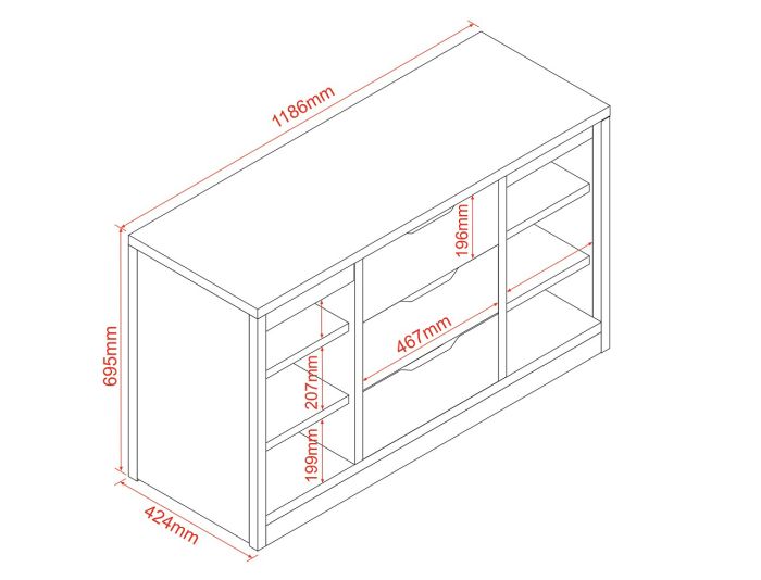 Charles Drawer Unit - Available in Grey or White