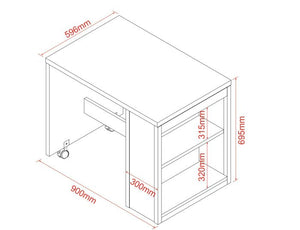 Charles Pull Out Desk - White or Grey