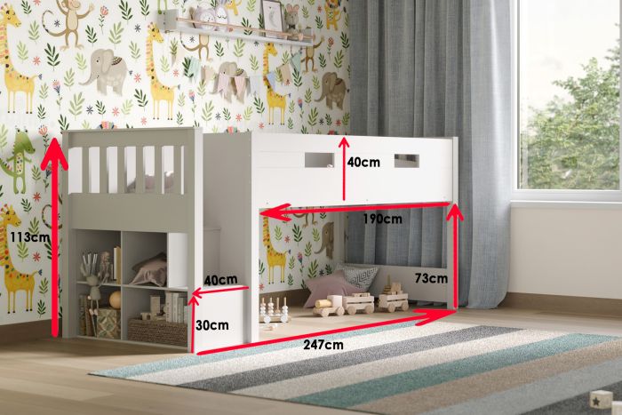 Charlie Mid Sleeper Cabin Bed - White