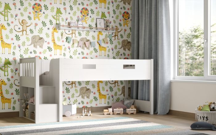 Charlie Mid Sleeper Cabin Bed - White