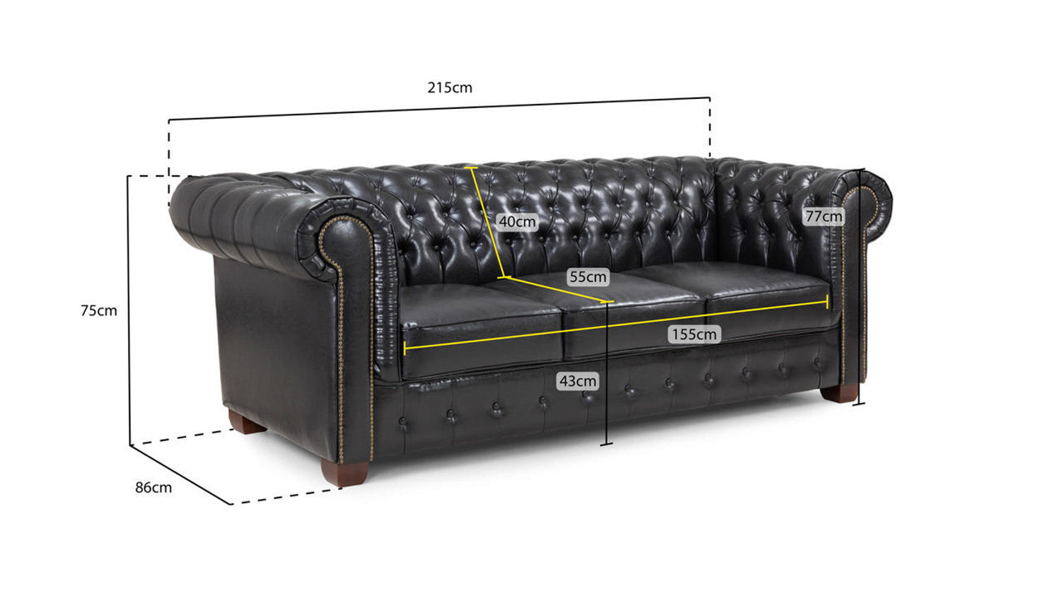 Chesterfield Sofa - Available in Corner or 3+2 - Colour options Oxblood Red, Black or Antique Brown