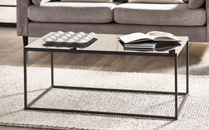 Chicago Rectangular Coffee Table - Smoked Glass - 60cm D x 110cm W x 45cm H