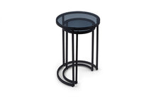 Load image into Gallery viewer, Chicago Round Nesting Side Tables - Smoked Glass - 40cm D x 40cm W x 55cm H
