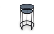 Load image into Gallery viewer, Chicago Round Nesting Side Tables - Smoked Glass - 40cm D x 40cm W x 55cm H
