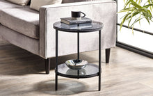 Load image into Gallery viewer, Chicago Circular Lamp Table - Smoked Glass - 45cm D x 45cm W x 55cm H
