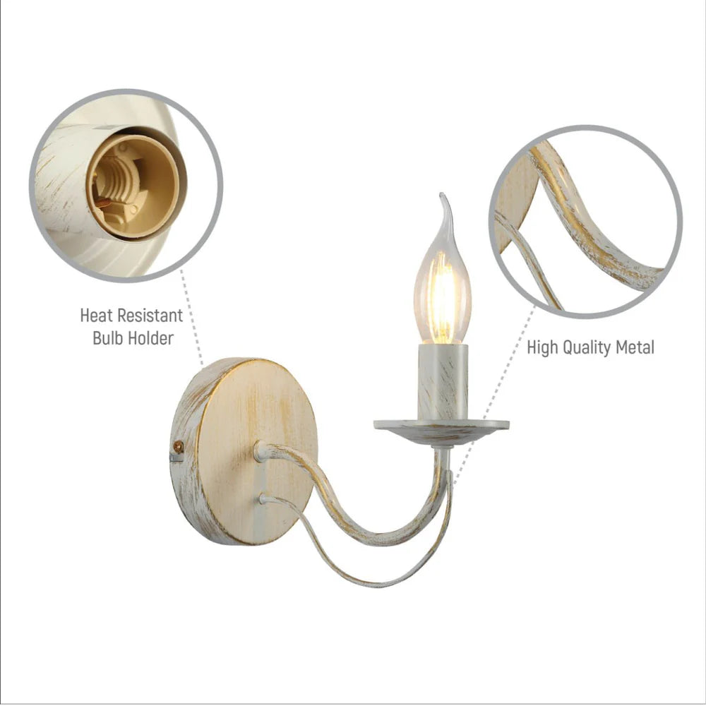 Orion Gold Brushed White Rice Minimalist Arm Candle Ceiling Chandelier Light - Wall Light Option - Available in 3, 5 & 8 Candle