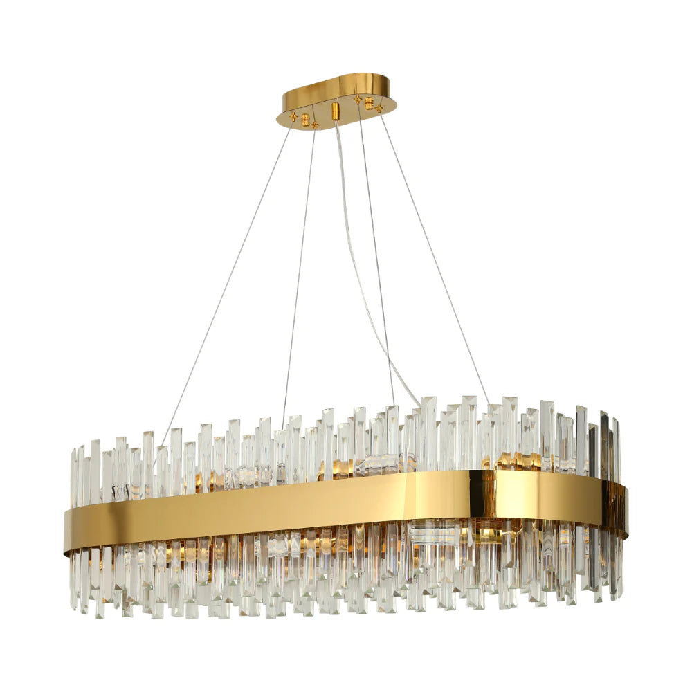 Saturn Crystal Gold Metal Chandelier Ceiling Light E14 - Available in 4 Sizes
