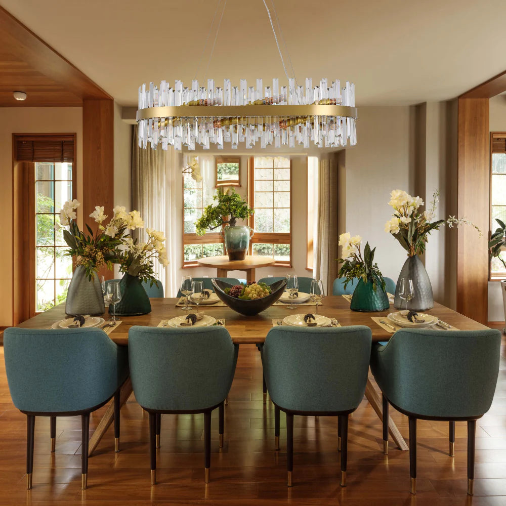 Saturn Crystal Gold Metal Chandelier Ceiling Light E14 - Available in 4 Sizes
