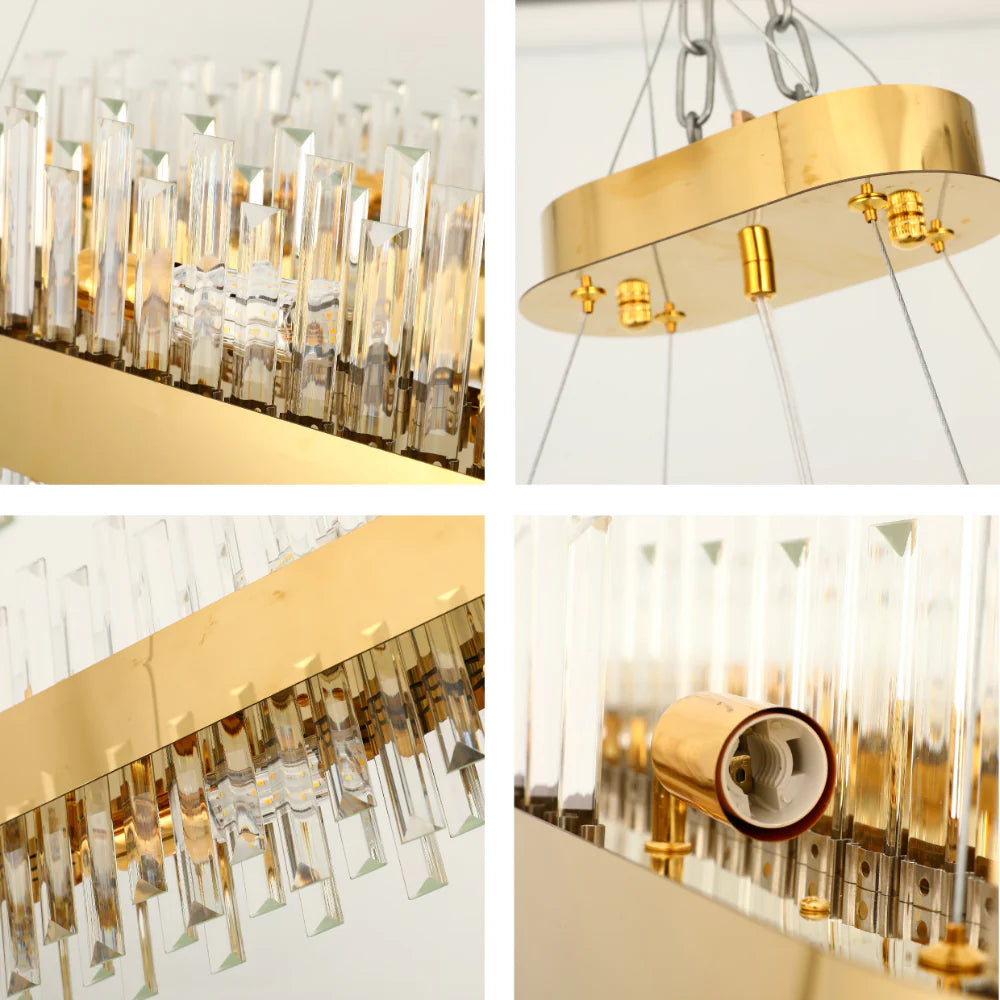 Saturn Crystal Gold Metal Chandelier Ceiling Light E14 - Available in 4 Sizes