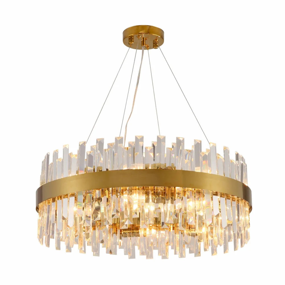 Saturn Crystal Gold Metal Chandelier Ceiling Light E14 - Available in 4 Sizes