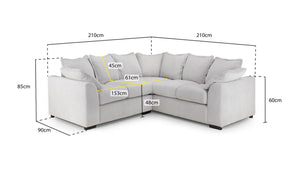 Colbee Large Sofa - Available in Grey, Blue, Natural or Teal