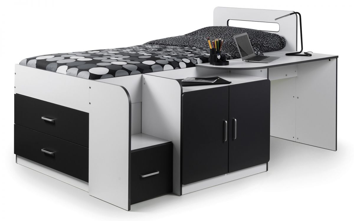 Kids Cookie Cabin Bed - Available in White & Charcoal or Pink - Mattress Option