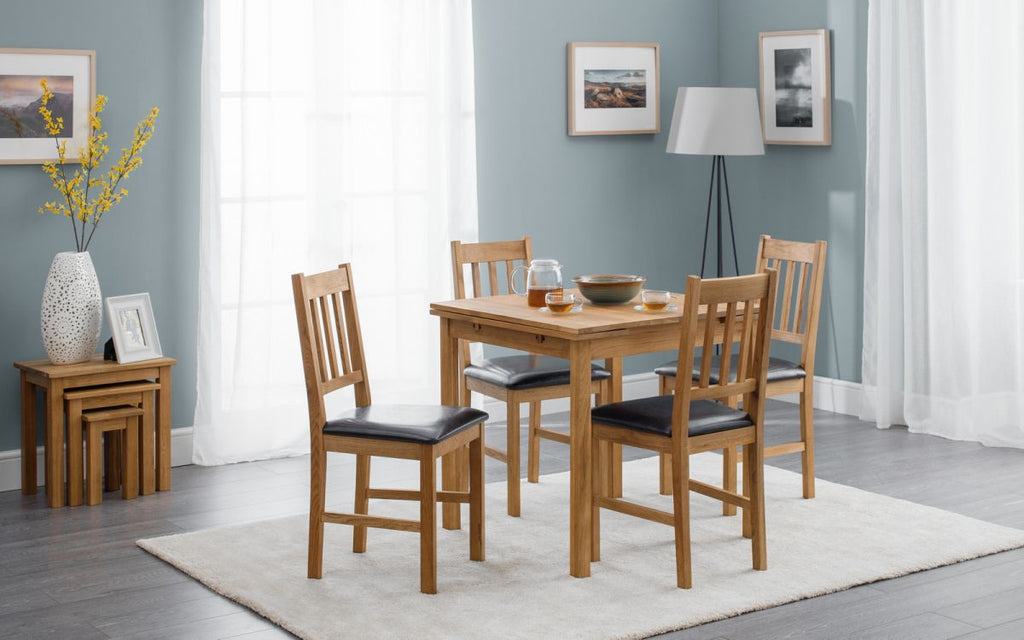 Coxmoor Extending Dining Set (80cm - 120cm W) x 80cm D x  x 75cm H - Available in Oak - Seating Option
