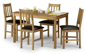 Coxmoor Square Dining Table (118cm D x 75cm W x 75cm H) - Available in Oak or Ivory & Oak - Seating Option