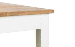 Coxmoor Square Dining Table (118cm D x 75cm W x 75cm H) - Available in Oak or Ivory & Oak - Seating Option