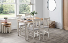 Load image into Gallery viewer, Coxmoor Square Dining Table (118cm D x 75cm W x 75cm H) - Available in Oak or Ivory &amp; Oak - Seating Option
