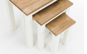 Coxmoor Next Of Tables - Available in Oak or Ivory & Oak