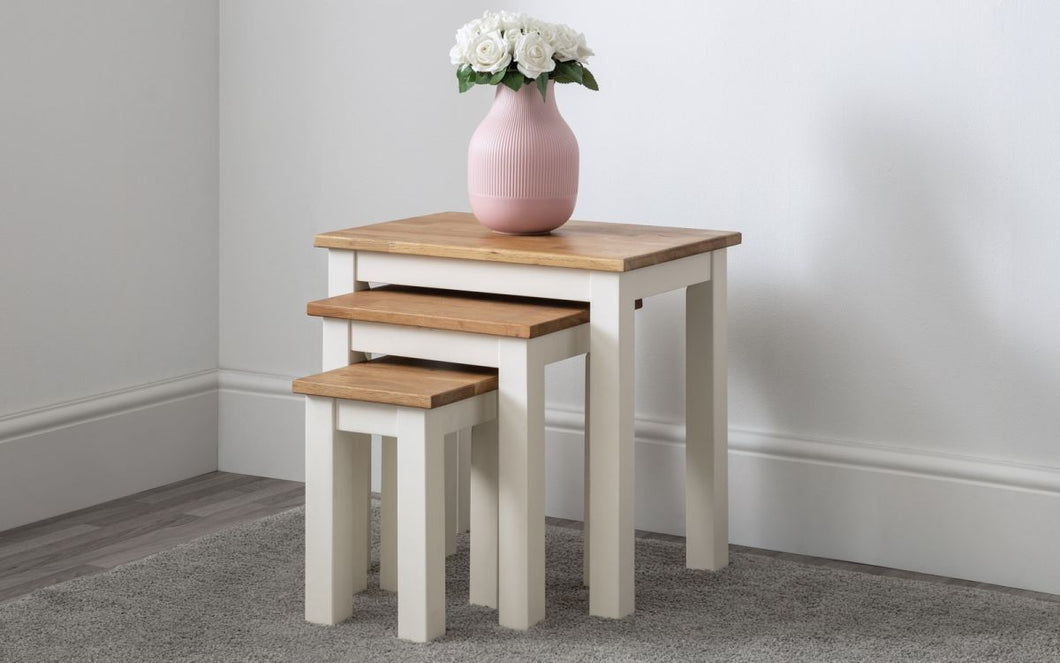 Coxmoor Next Of Tables - Available in Oak or Ivory & Oak