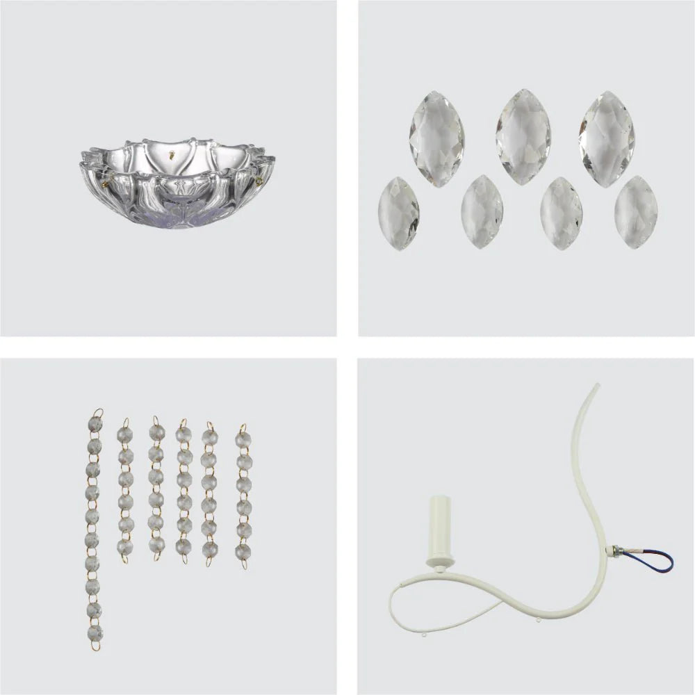 Aquila Tabitha Mediterranean Elegant Transitional Elizabeth Style Crystal Chandelier Ceiling Light E14 - Available in 6, 8 & 12 Candle
