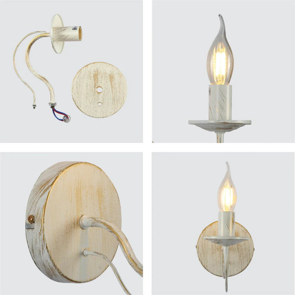 Orion Gold Brushed White Rice Minimalist Arm Candle Ceiling Chandelier Light - Wall Light Option - Available in 3, 5 & 8 Candle