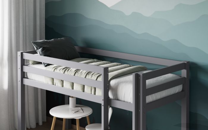 Wooden Elara Shorty Midsleeper Bed - Available in White or Grey
