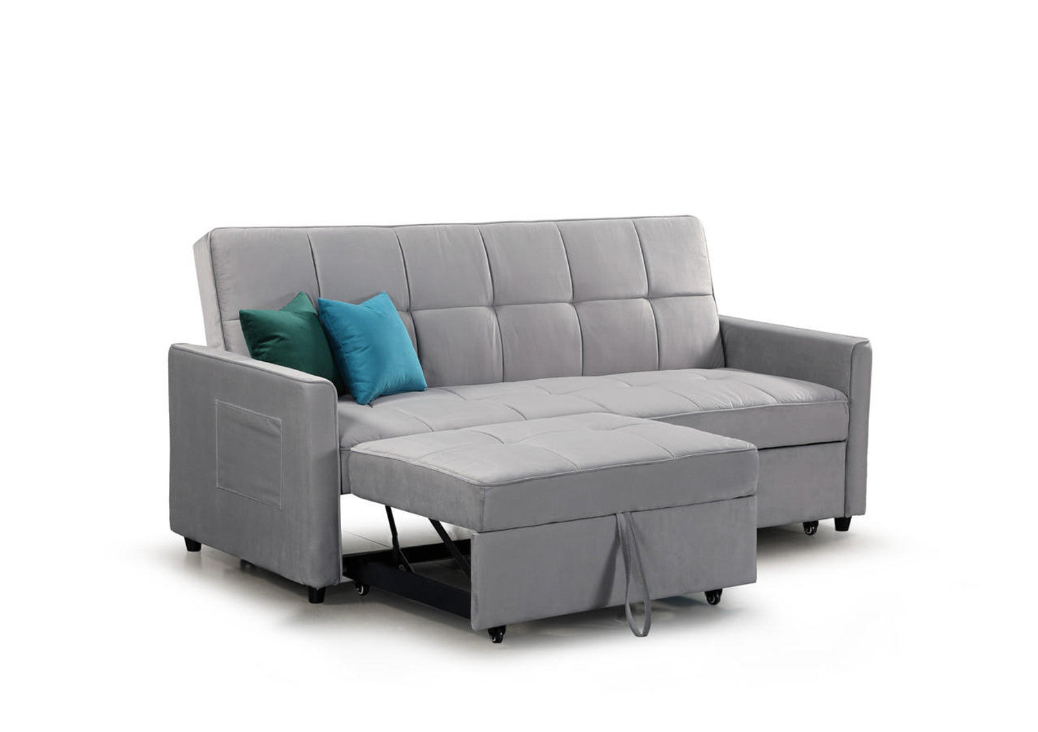 Elegence SofaBed - Colours Plush Grey or Plush Teal or Plush Blue - Available in 3 Seater