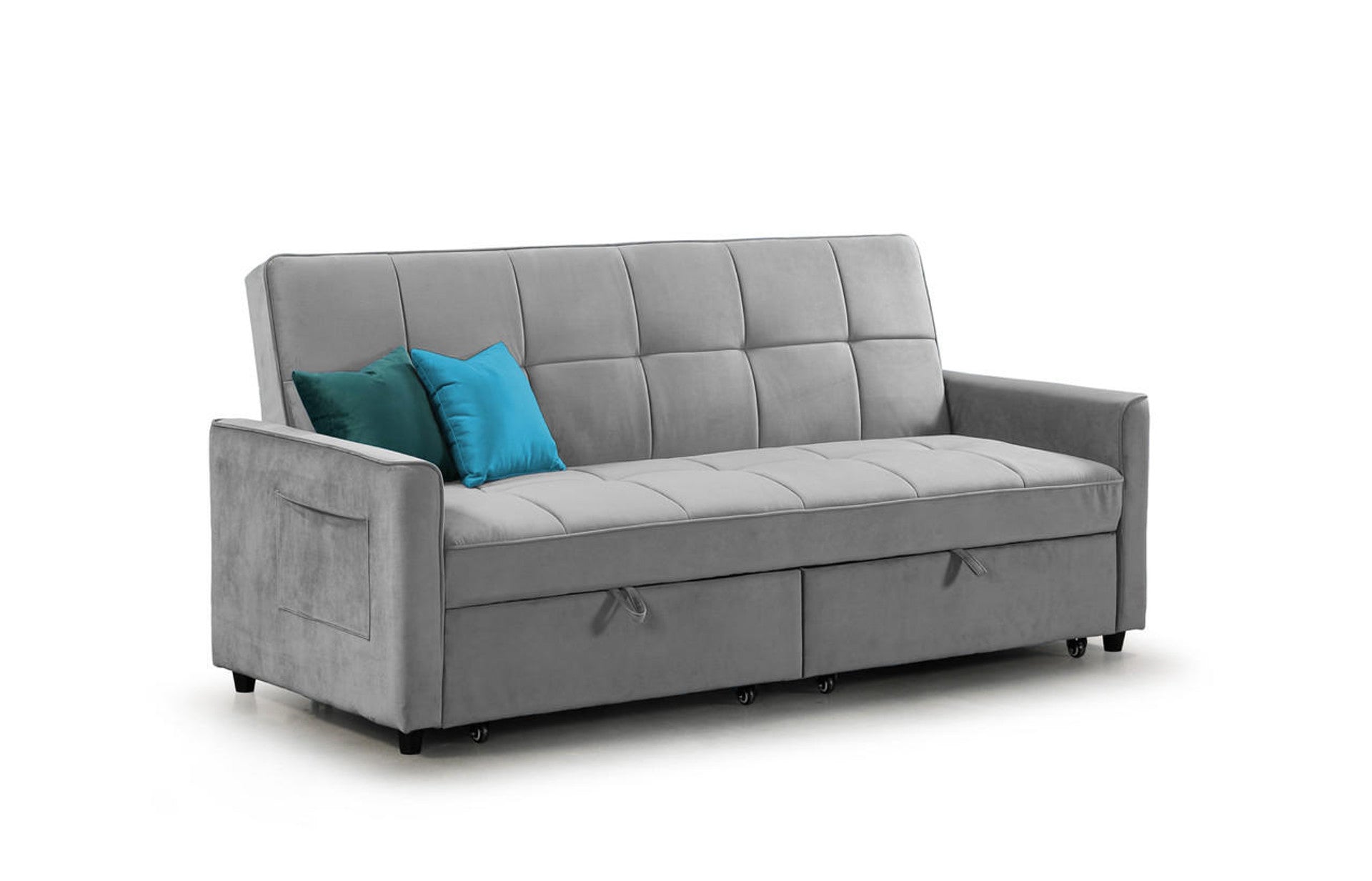 Elegence SofaBed - Colours Plush Grey or Plush Teal or Plush Blue - Available in 3 Seater