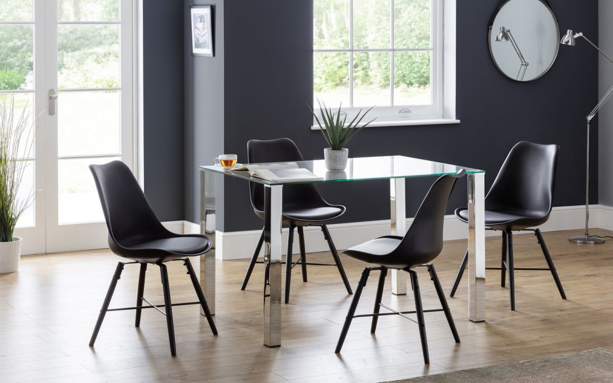 Luxury Enzo Glass Top Dining Table - 120 x 80 x 76H (cm)