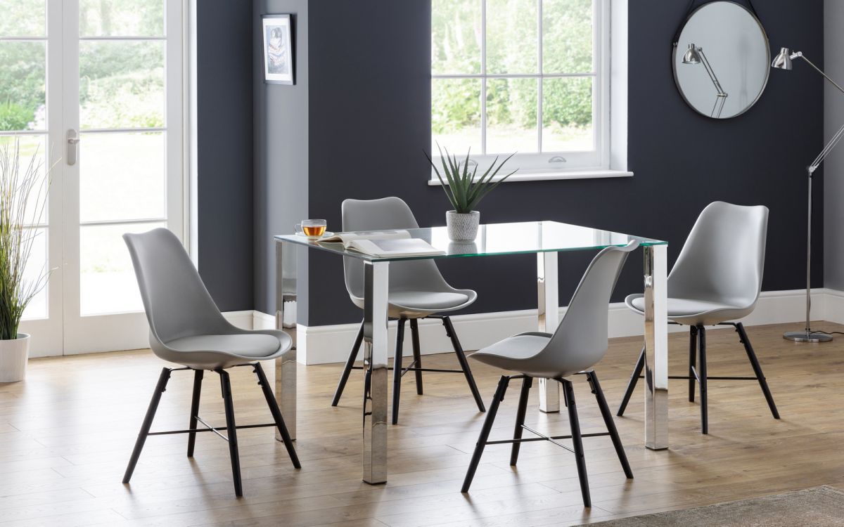 Luxury Enzo Glass Top Dining Table - 120 x 80 x 76H (cm)