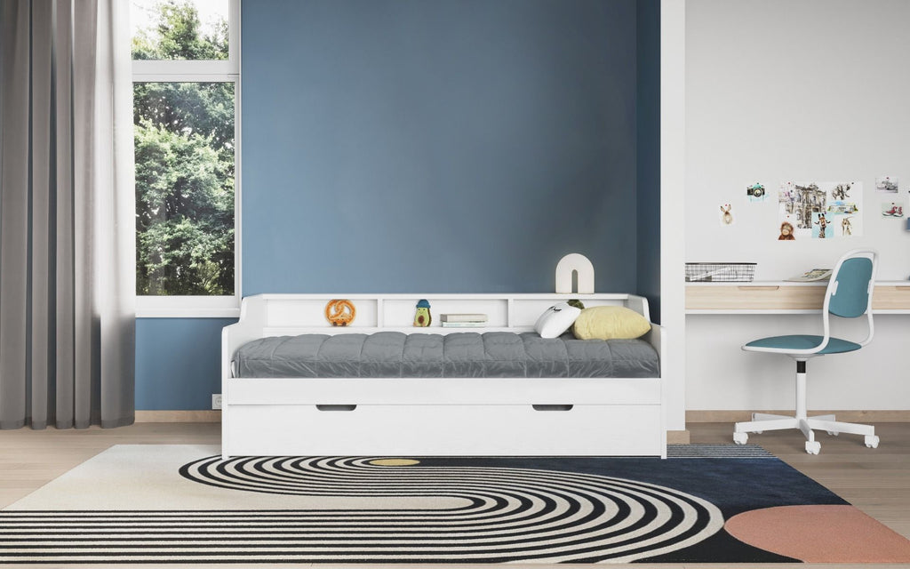 Noomi Enzo Day Bed with Trundle - White