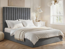Load image into Gallery viewer, Ripped Everley Fabric Ottoman Bed Grey - Available in Double Or Kingsizes
