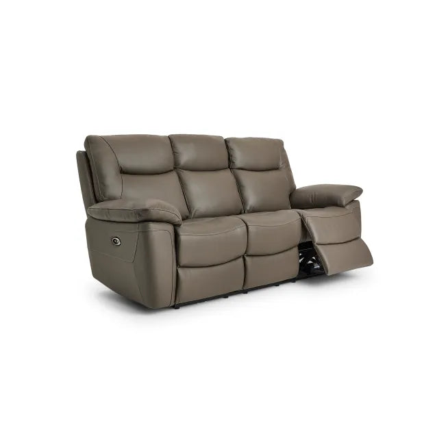 Lucia Electric/Power Recliner Sofa - Available in Black, Dark Grey, Pearl Grey or Tan