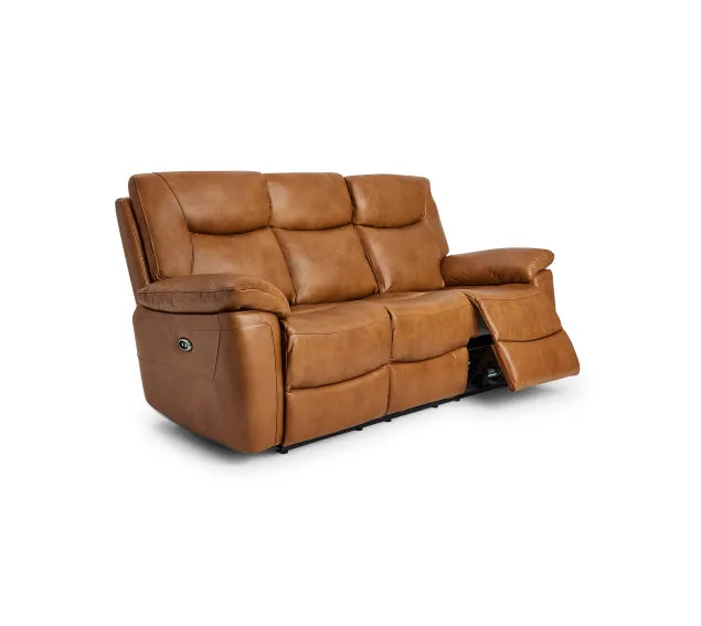 Lucia Electric/Power Recliner Sofa - Available in Black, Dark Grey, Pearl Grey or Tan