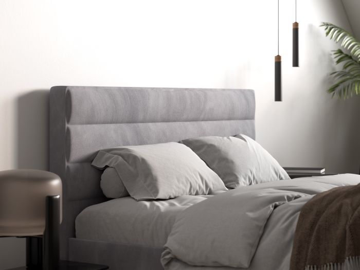 Barnhill Fabric Bed Silver - Available in Single, Double, KingSize & SuperKing