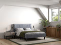 Perth Fabric Bed Grey - Available in Double, KingSize & SuperKing