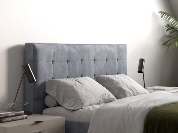 Perth Fabric Bed Grey - Available in Double, KingSize & SuperKing