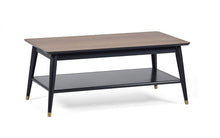 Load image into Gallery viewer, Findlay Coffee Table with Shelf - Walnut &amp; Black - 60cm D x 110cm W x 45cm H
