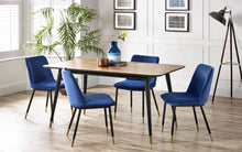 Load image into Gallery viewer, Findlay Rectangular Dining Table - Walnut &amp; Black - 90cm D x 160cm W x 75cm H - Chair Options
