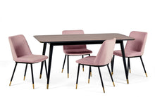 Load image into Gallery viewer, Findlay Rectangular Dining Table - Walnut &amp; Black - 90cm D x 160cm W x 75cm H - Chair Options
