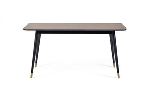 Findlay Rectangular Dining Table - Walnut & Black - 90cm D x 160cm W x 75cm H - Chair Options