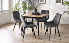 Load image into Gallery viewer, Findlay Square Dining Table - Walnut &amp; Black - 90cm D x 90cm W x 75cm H - Chair Options
