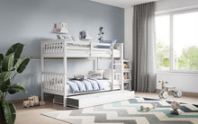 Load image into Gallery viewer, Wooden Zoom Detachable Bunk Bed With Trundle - Available in Grey Or White
