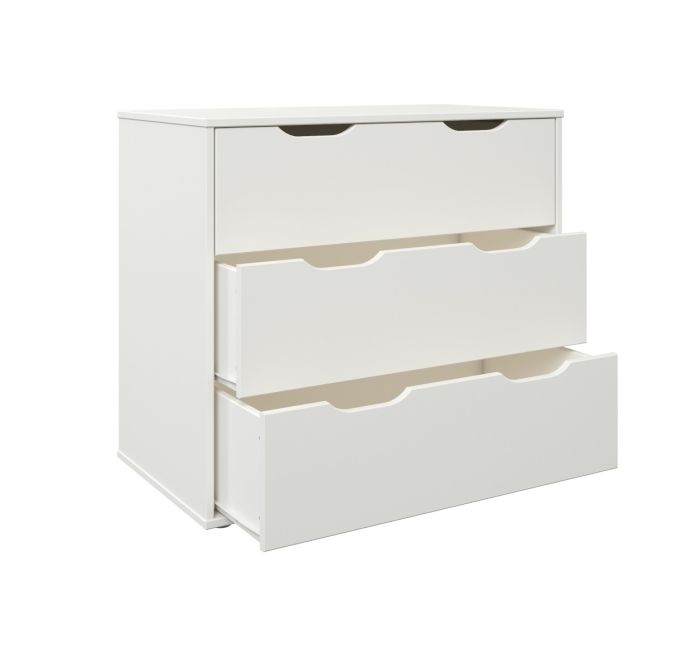Nora Midi Chest Of 3 Drawers - Available in White or Grey